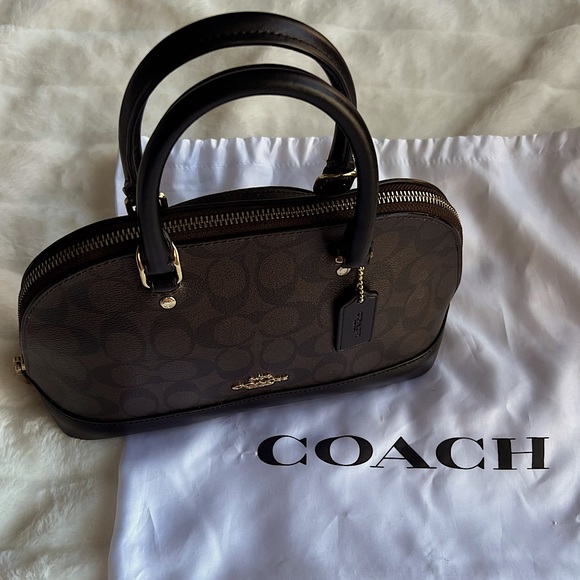 Coach Mini Sierra Satchel in Signature (IM/BROWN/BLACK) - Picture 3 of 16
